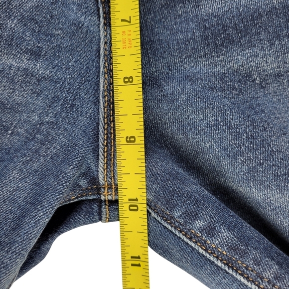 Hudson Jeans Size 31 34X25 Blue Nico Cropped Straight Leg Raw Frayed Hem Stretch - Picture 10 of 12